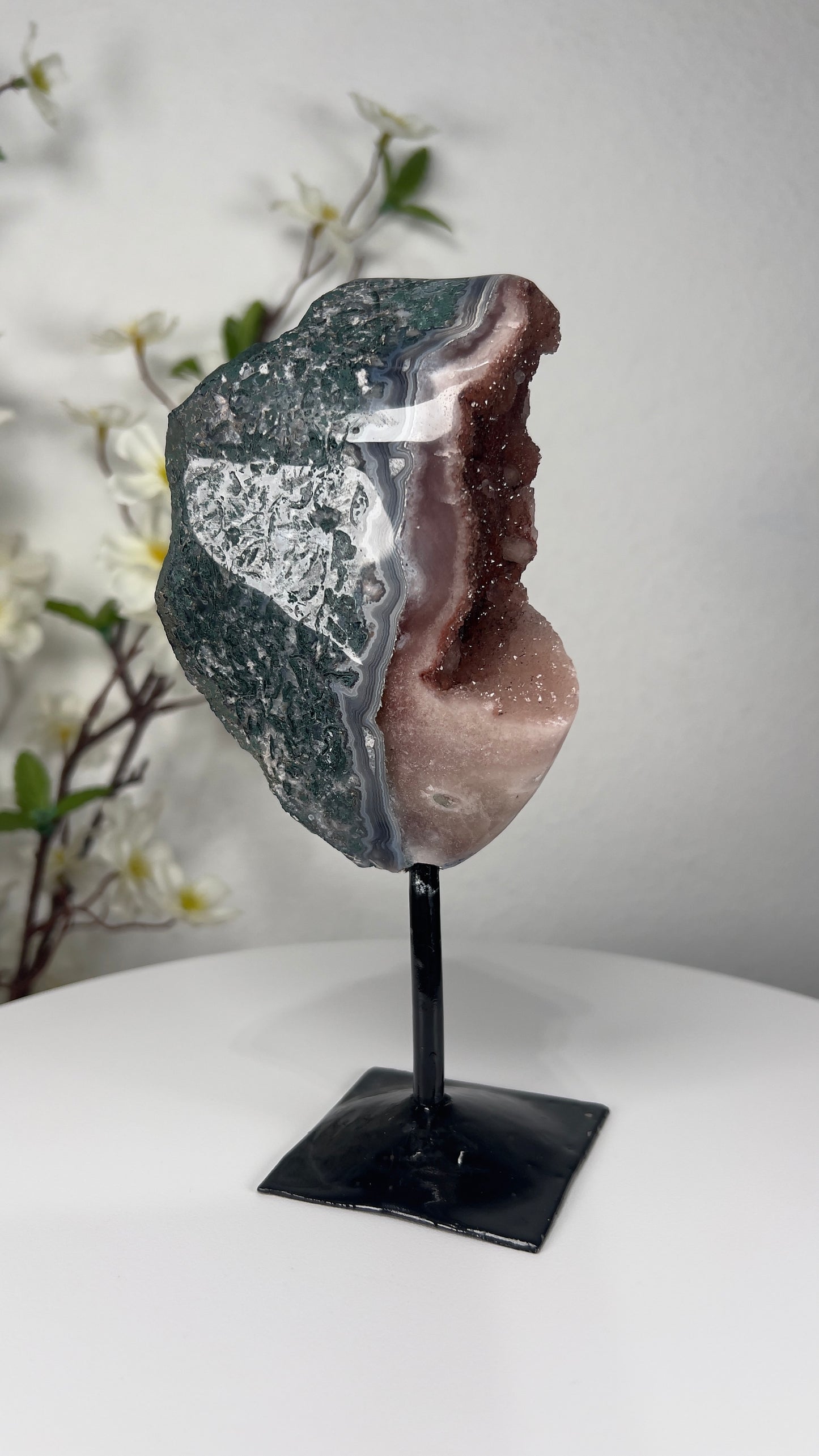 Natural Pink Amethyst on Stand - A00027