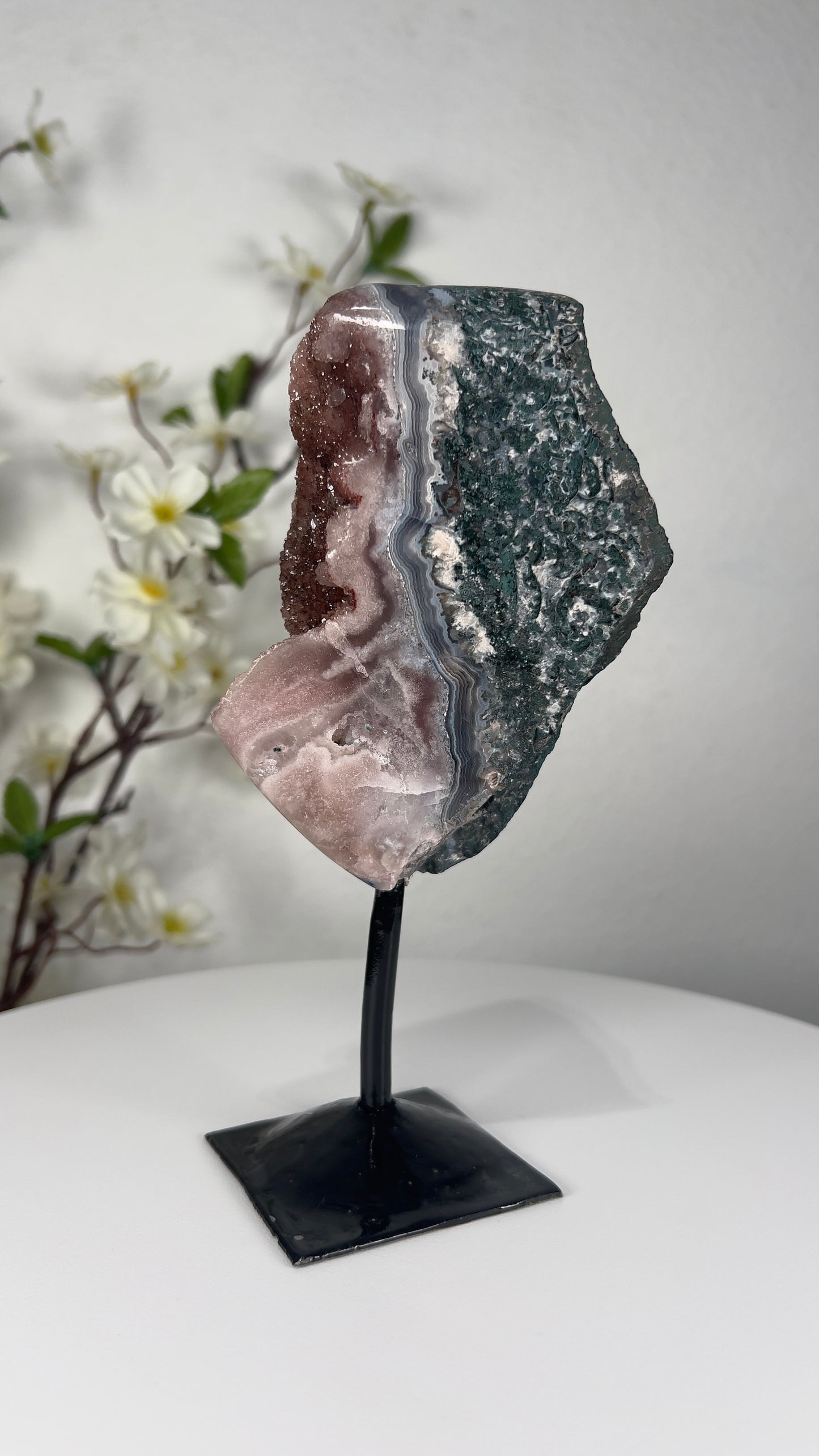 Natural Pink Amethyst on Stand - A00027