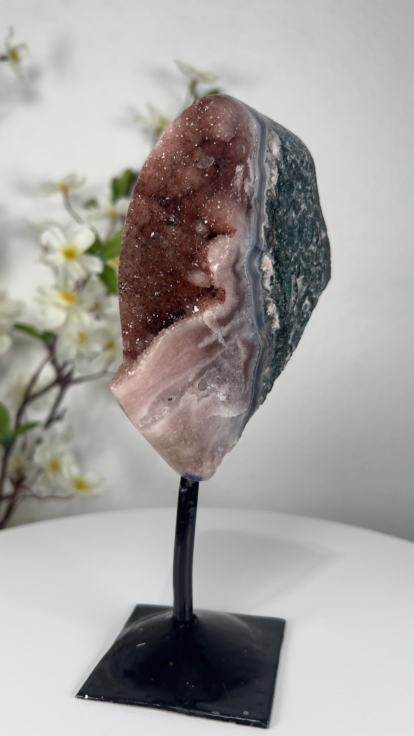 Natural Pink Amethyst on Stand - A00027