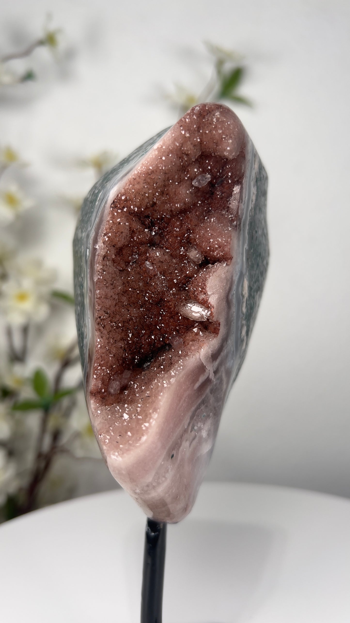 Natural Pink Amethyst on Stand - A00027