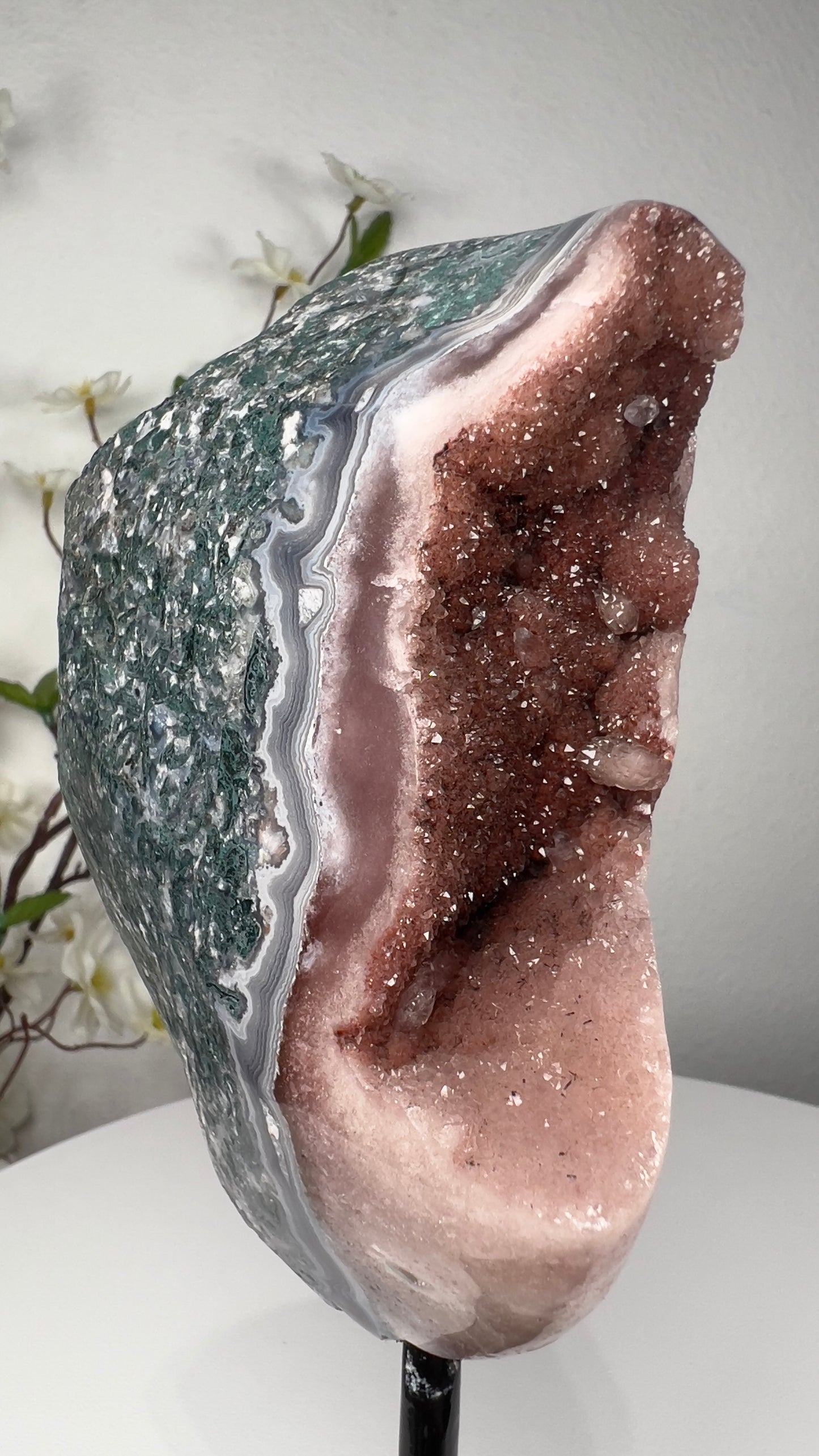 Natural Pink Amethyst on Stand - A00027