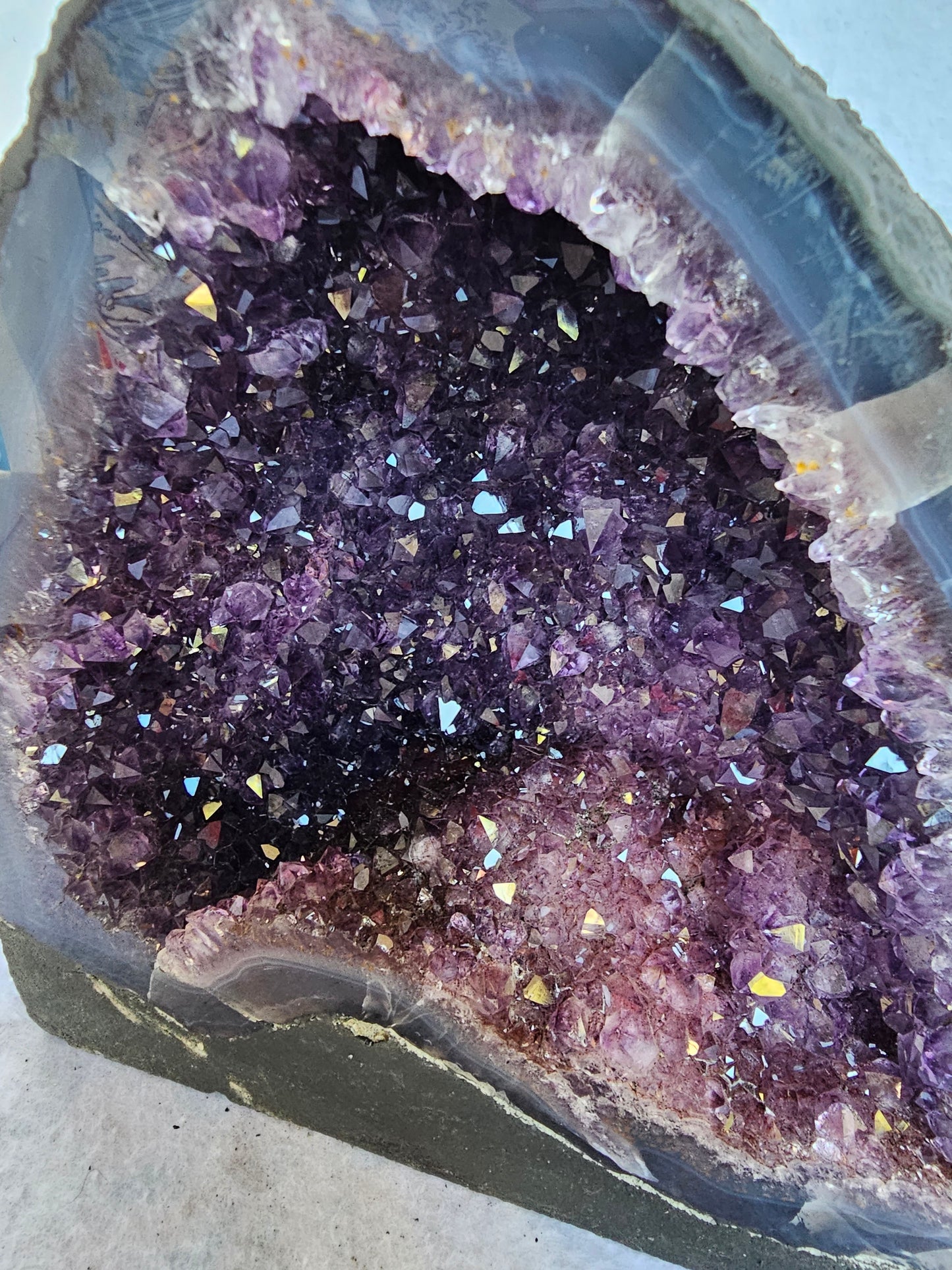 14.39 LB AAA Natural Amethyst Cathedral Quartz Crystal Druzy Large Dark Purple  (A3)