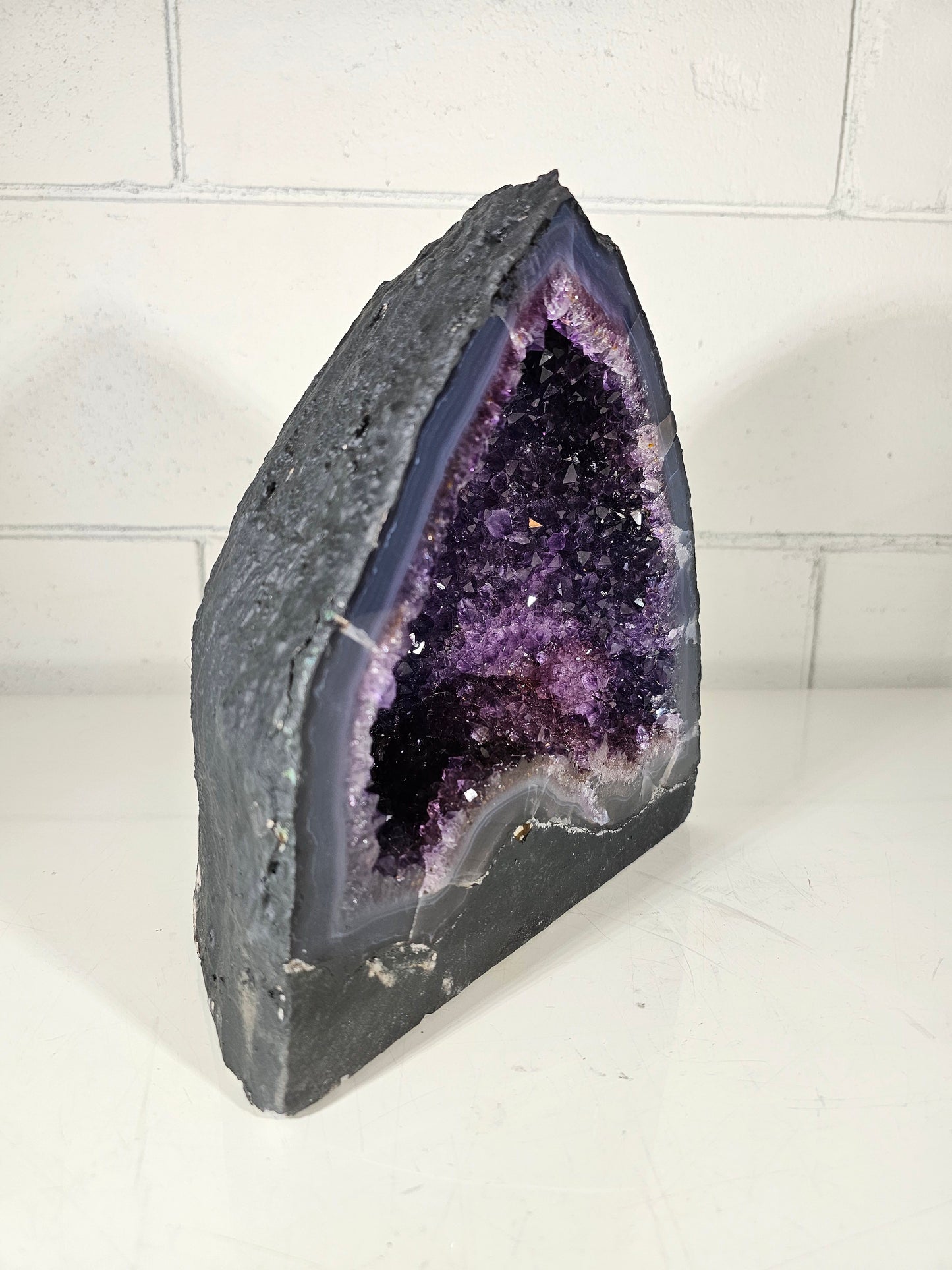 14.39 LB AAA Natural Amethyst Cathedral Quartz Crystal Druzy Large Dark Purple  (A3)