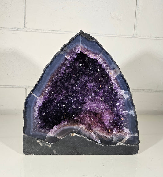 14.39 LB AAA Natural Amethyst Cathedral Quartz Crystal Druzy Large Dark Purple  (A3)