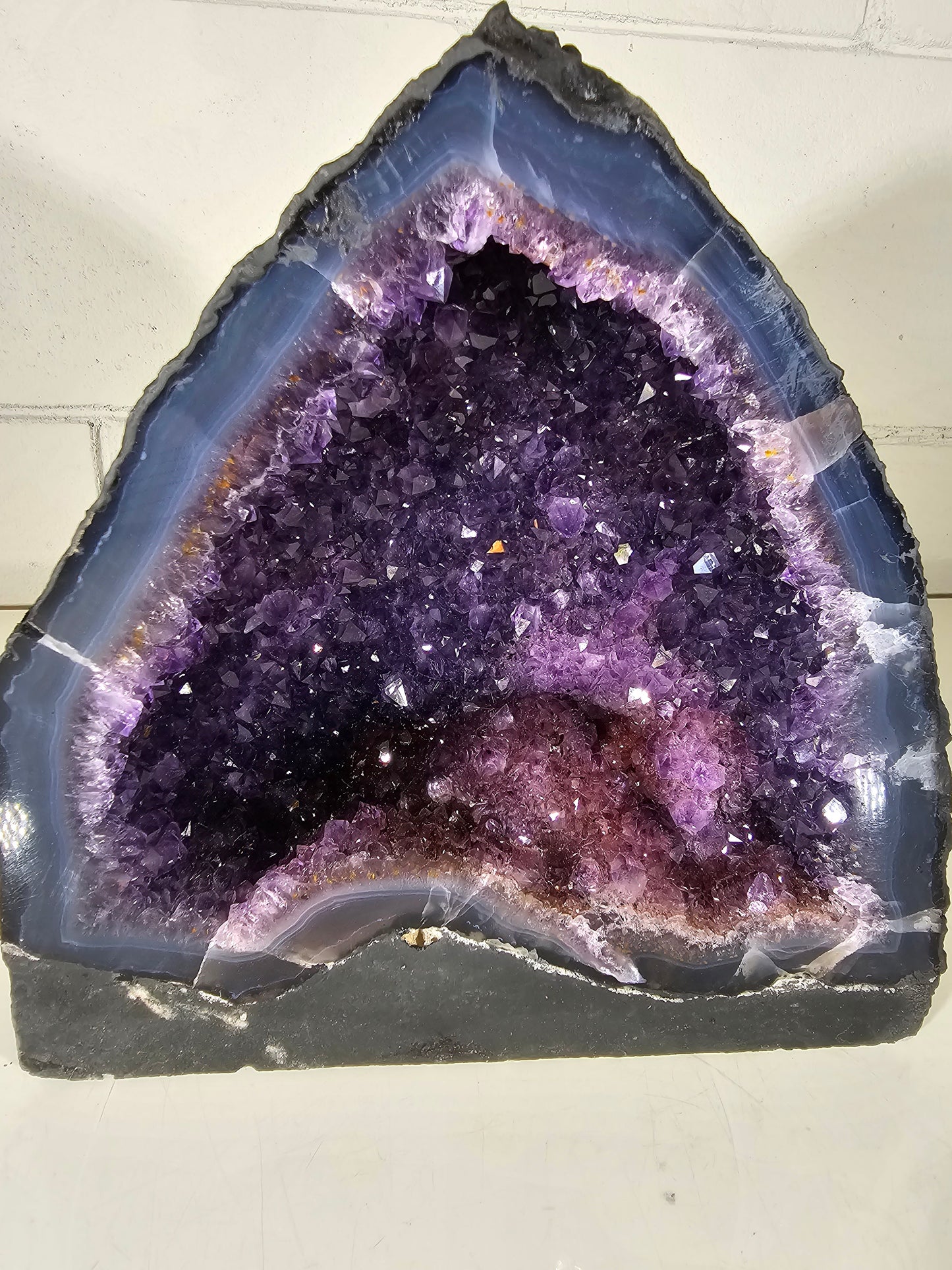 14.39 LB AAA Natural Amethyst Cathedral Quartz Crystal Druzy Large Dark Purple  (A3)