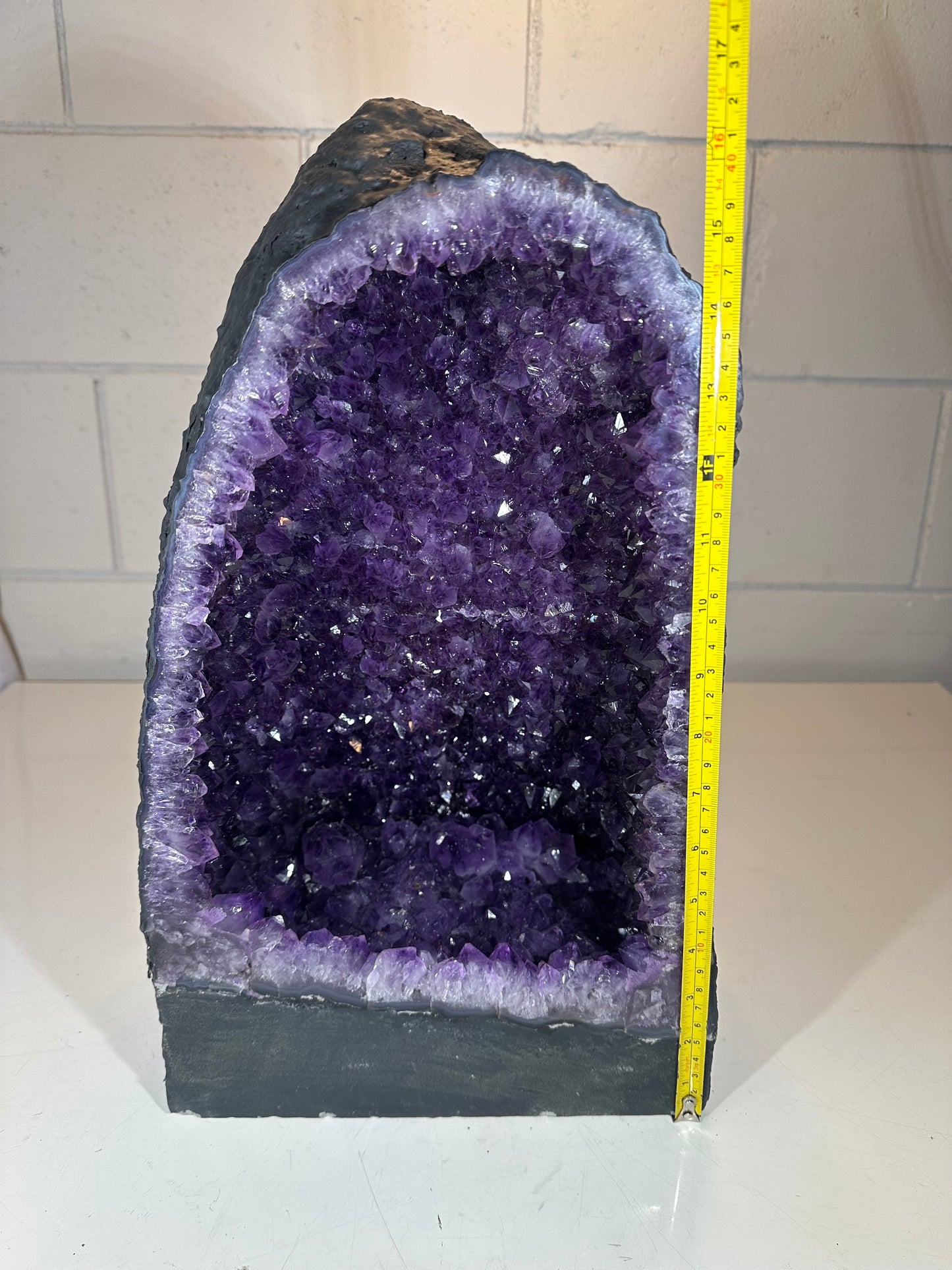 57.6 LB AAA Natural Amethyst Cathedral Quartz Crystal Druzy Large Dark Purple (A11)