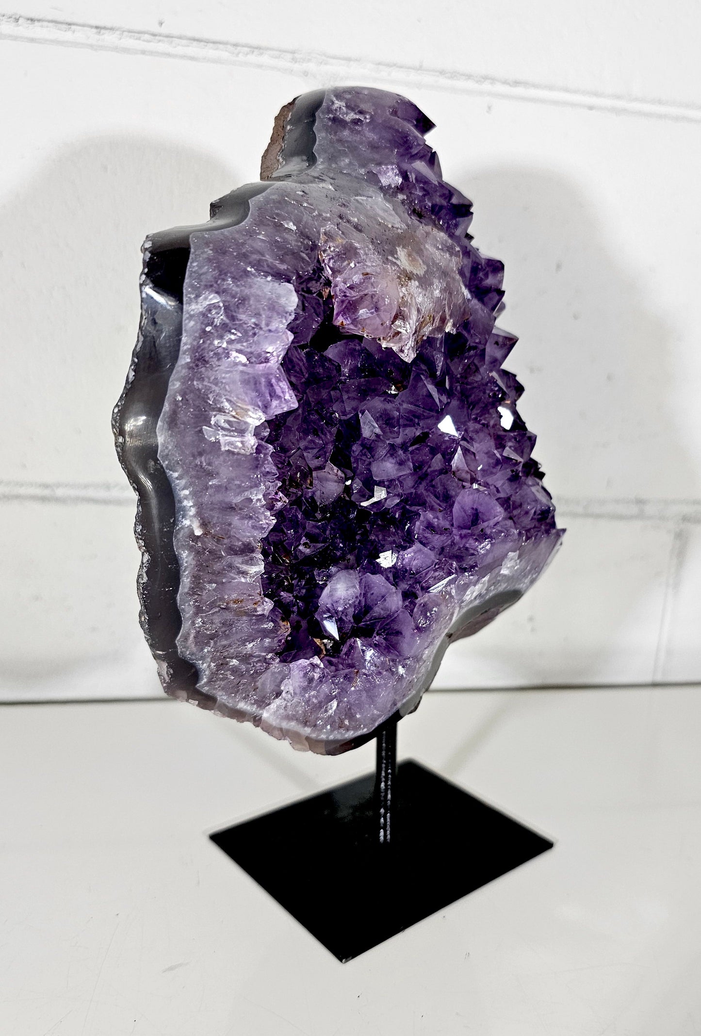 11.22 LB Natural Amethyst Quartz Crystal Druzy Dark Purple Large (A8)